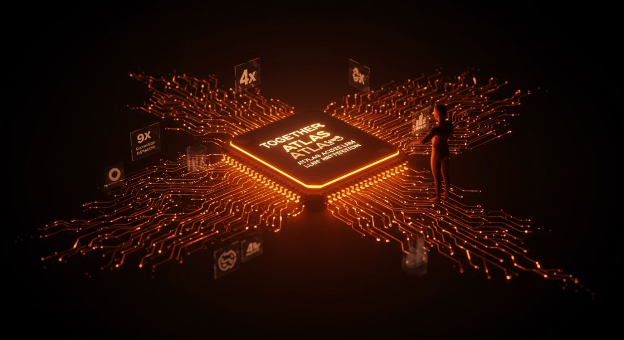 Sistema ATLAS de Together AI acelerando la inferencia de modelos de lenguaje con optimización y eficiencia en IA generativa.