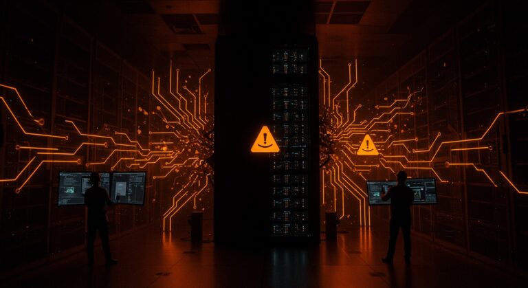 Visualización de la caída masiva de AWS US-EAST-1 mostrando la interrupción en servicios globales y la importancia de la resiliencia cloud para startups.