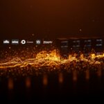 Caída masiva de DNS en Amazon afectando servicios globales de Internet, ilustración con redes digitales fragmentadas en tonos naranja y negro.