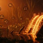 Familia de castores construyendo una represa natural que ahorra costos al gobierno y promueve la sostenibilidad ambiental.