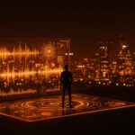 CEO de ElevenLabs ante interfaz digital mostrando la commoditización de modelos de audio AI y oportunidades para founders tech.