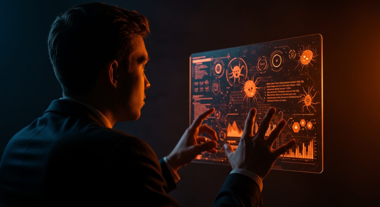 CEO de Memento Labs revelando el uso indebido de spyware por un cliente gubernamental en un entorno de ciberseguridad.