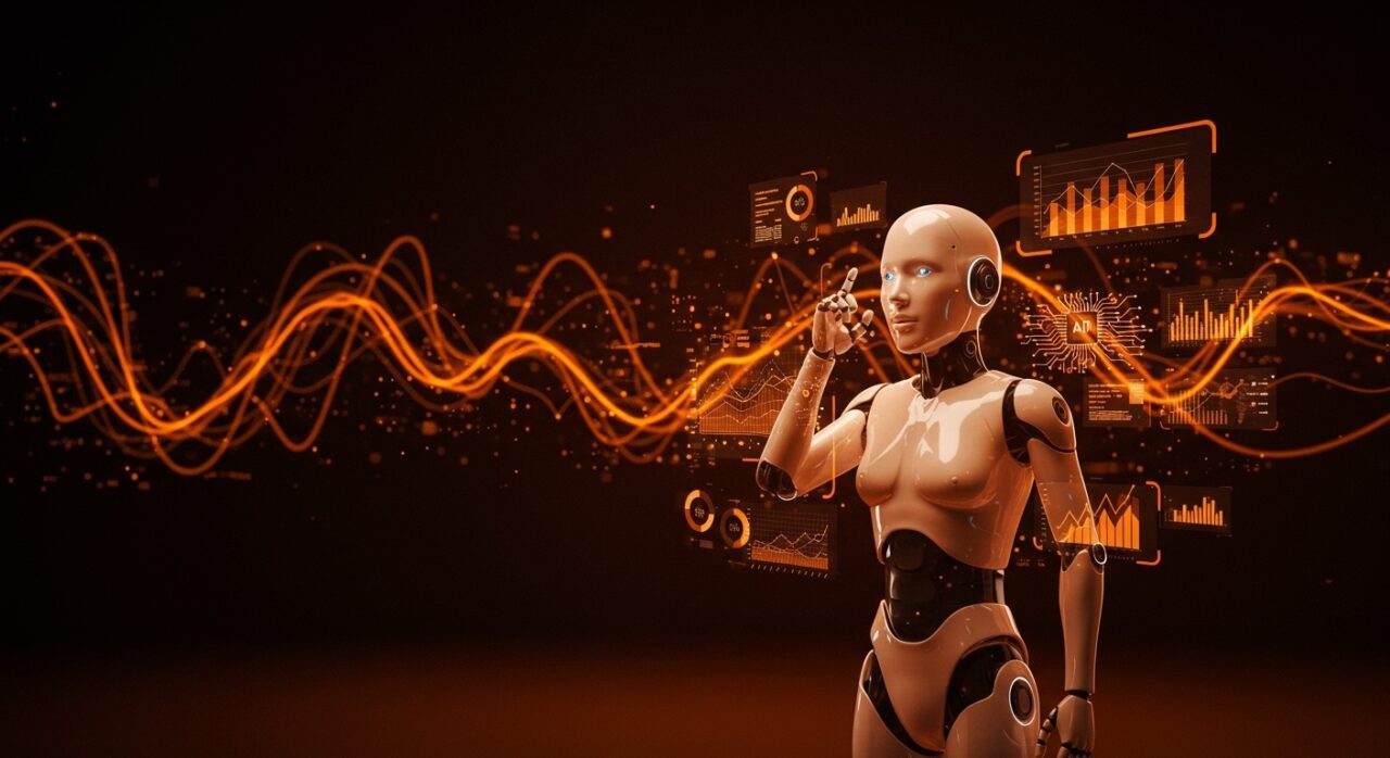 Chatbot avanzado ChatGPT en 2025 mostrando capacidades de inteligencia artificial y análisis de datos en un entorno tecnológico futurista.