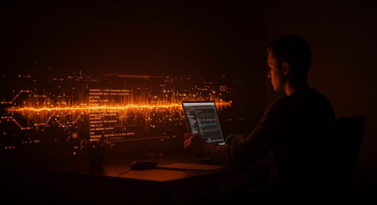 Implementación visual de una cola de mensajes con señales UNIX para intercomunicación eficiente, destacando automatización y programación de bajo nivel en un estilo minimalista.