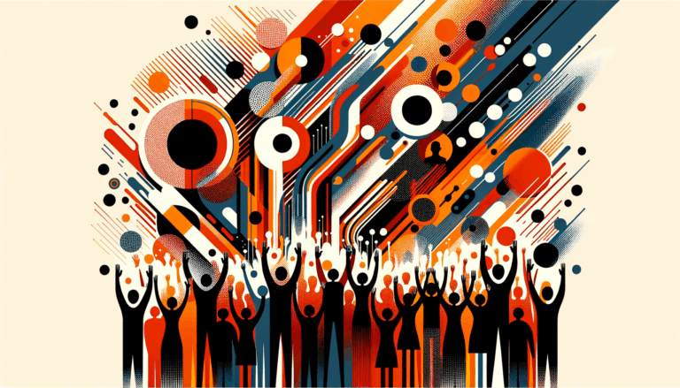 Imagen conceptual de convocatoria y colaboración en comunidad startup con paleta de colores naranja y negro de Ecosistema Startup