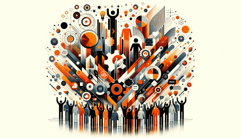 Convocatoria y colaboración en comunidad de startups tecnológicas con paleta naranja y negro Ecosistema Startup