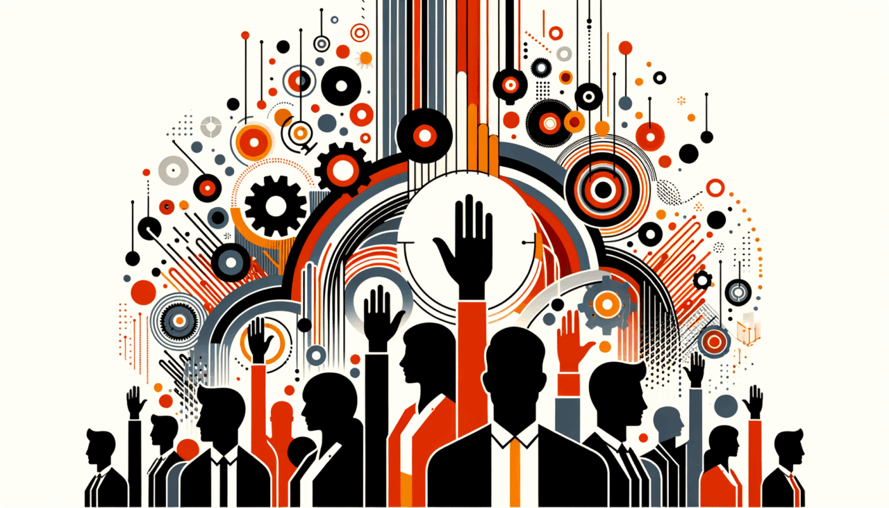 Innovadora convocatoria startup con comunidad colaborativa y colores oficiales Ecosistema Startup naranja y negro