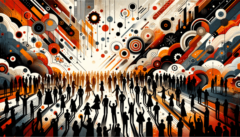 Convocatoria de startup destacando comunidad y colaboración con paleta naranja y negro del Ecosistema Startup