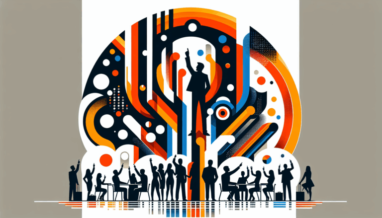 Convocatoria para startups con comunidad colaborativa y oportunidades, colores naranja y negro de Ecosistema Startup