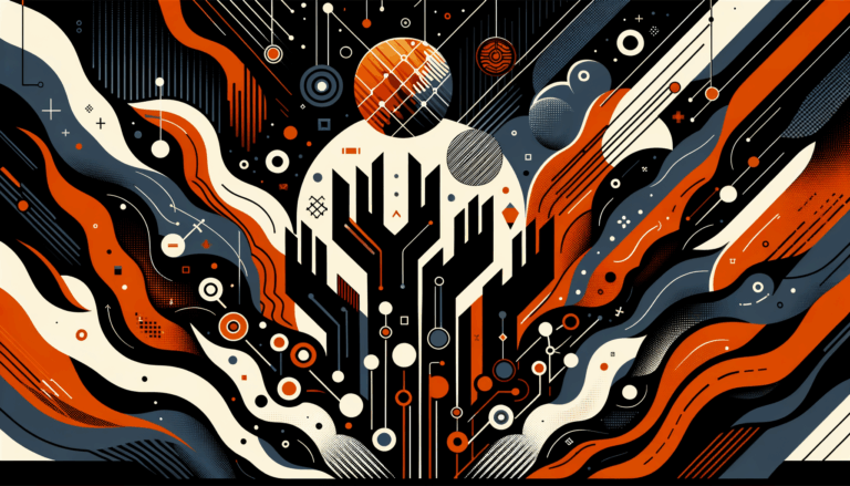 Convocatoria para startups tecnológicas con siluetas colaborando y símbolos de networking en paleta de colores naranja y negro Ecosistema Startup