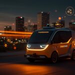 Vehículo autónomo de DoorDash y Waymo realizando entrega en Phoenix, ilustrando la innovación en logística autónoma y entrega automatizada.