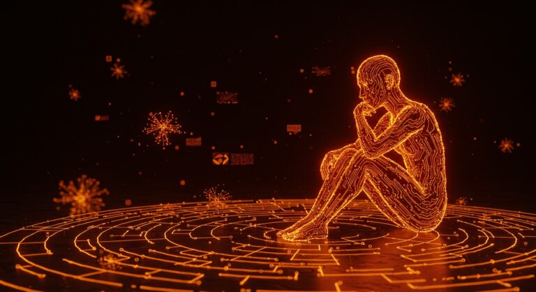 Visualización de introspección emergente en modelos de lenguaje grandes con redes neuronales iluminadas y símbolos de inteligencia artificial avanzada en paleta Ecosistema Startup.