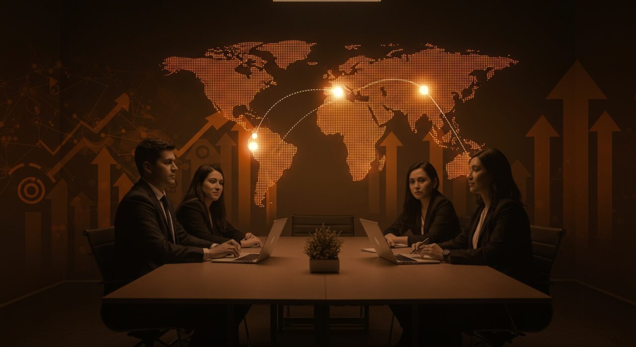 Equipo chileno destacando en Innovation Summit Dubai 2025, simbolizando innovación tecnológica y potencial de exportación en LATAM.