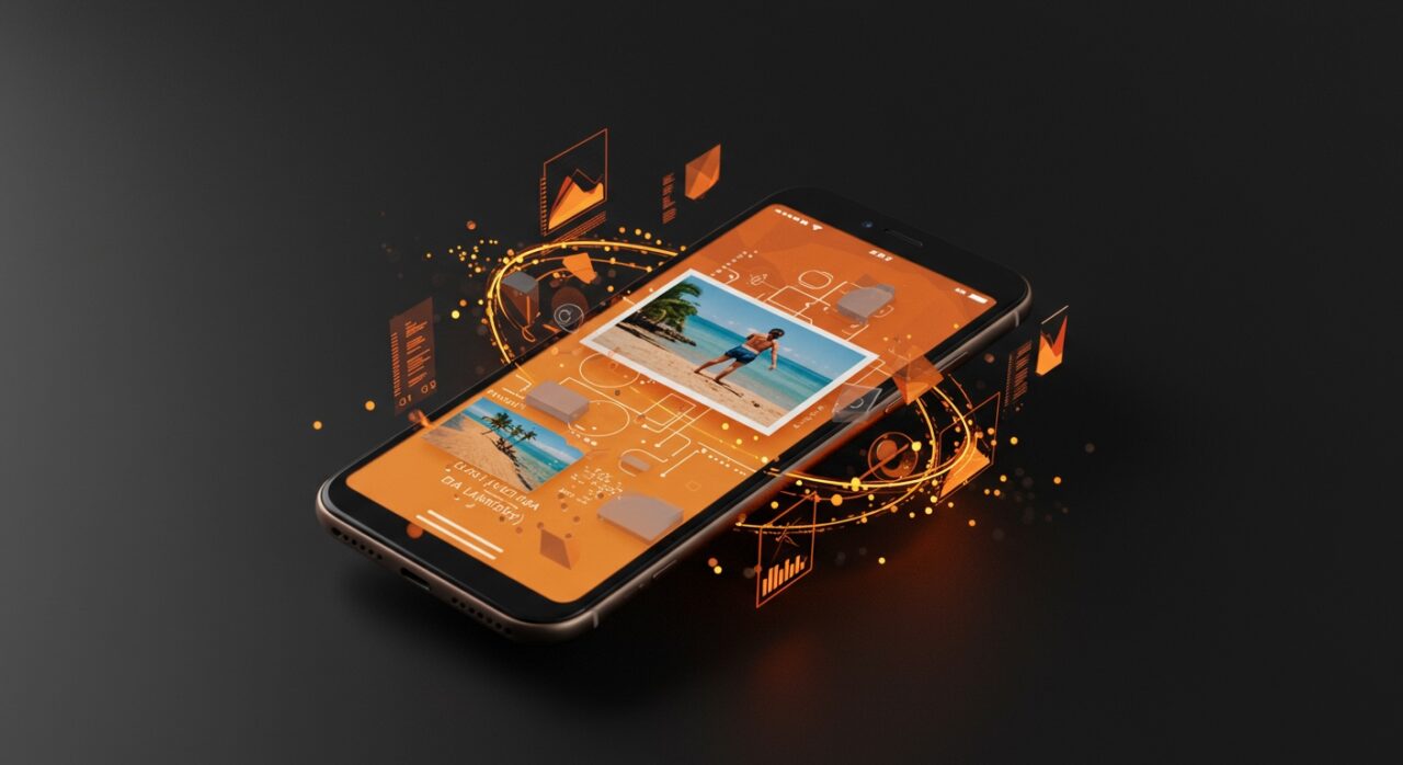 Captura de pantalla de la app Endless Summer generando fotos de vacaciones con IA en un iPhone, destacando tecnología de IA generativa para founders y startups hispanos.