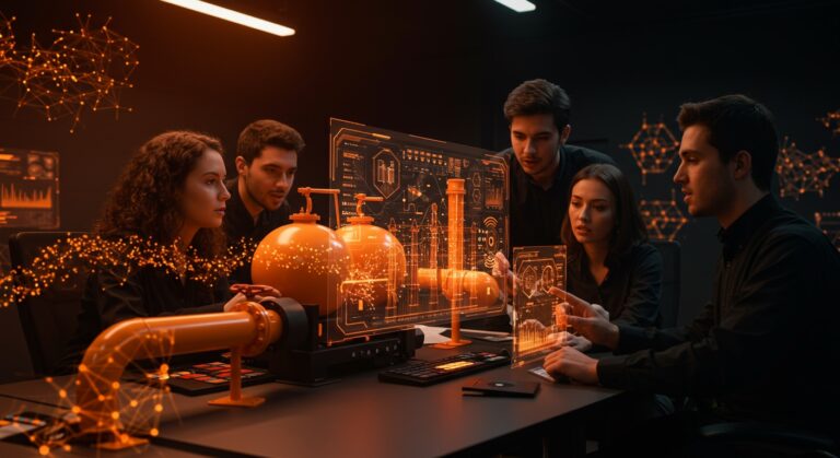 Equipo Delphos innovando con inteligencia artificial y gemelo digital en la industria energética durante Hack the Challenge 2025.