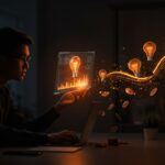 Emprendedor analizando prototipo de producto no validado con metáforas visuales sobre financiación prematura en startups.