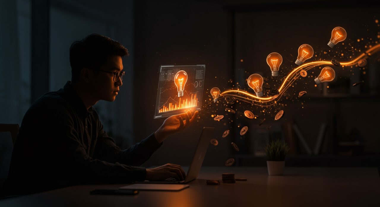 Emprendedor analizando prototipo de producto no validado con metáforas visuales sobre financiación prematura en startups.