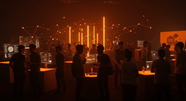 Innovación y networking en TechCrunch Disrupt 2025 con founders hispanos en comunidad tech de startups.