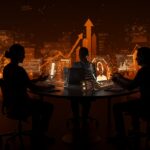 Fundadores de startups tecnológicas trabajando con IA generativa para revolucionar la atención al cliente y la automatización en la industria.