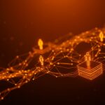 Ilustración conceptual de programación concurrente y sistemas distribuidos con actores mostrando la resiliencia y escalabilidad de Gleam OTP y Erlang.