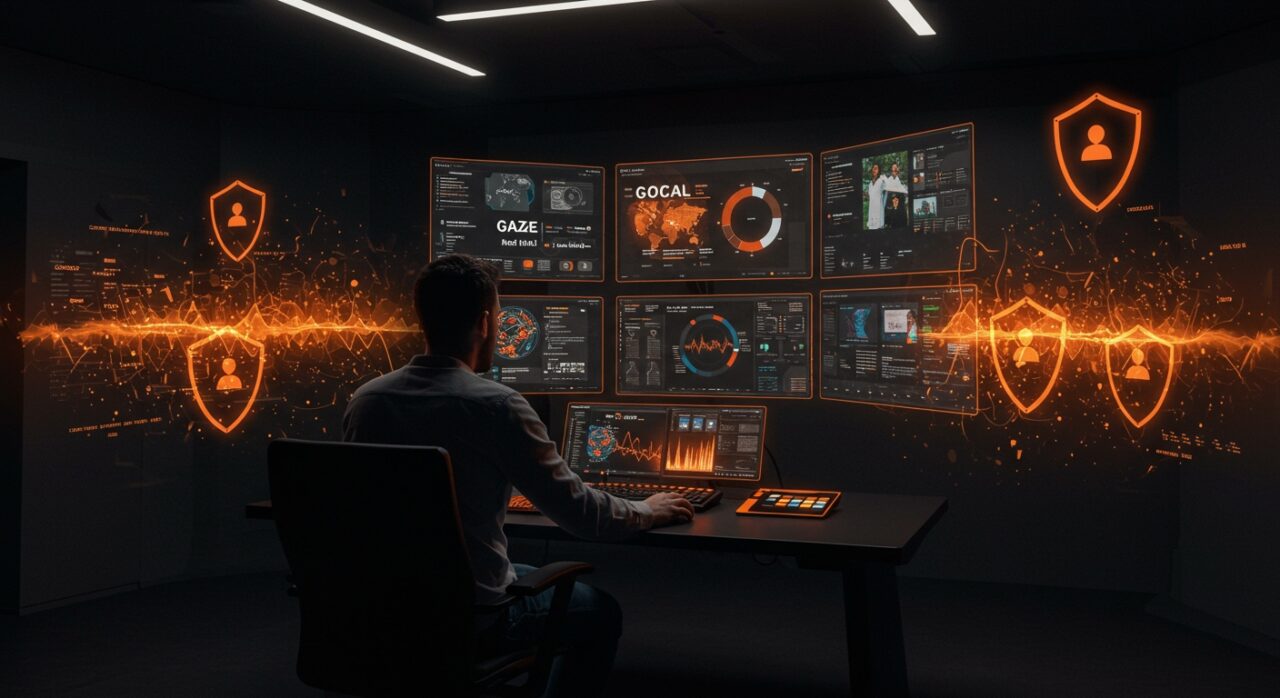 Controversia de Google Ads sobre Gaza representada con un fundador tech gestionando moderación de contenido y políticas publicitarias en plataformas digitales.