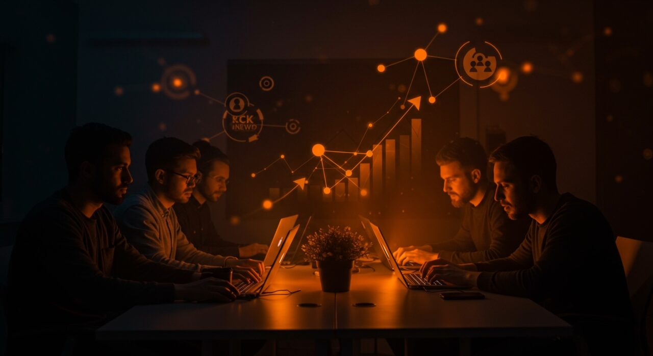 Comunidad tech de founders colaborando e innovando en Hacker News, plataforma clave para startups en 2025.