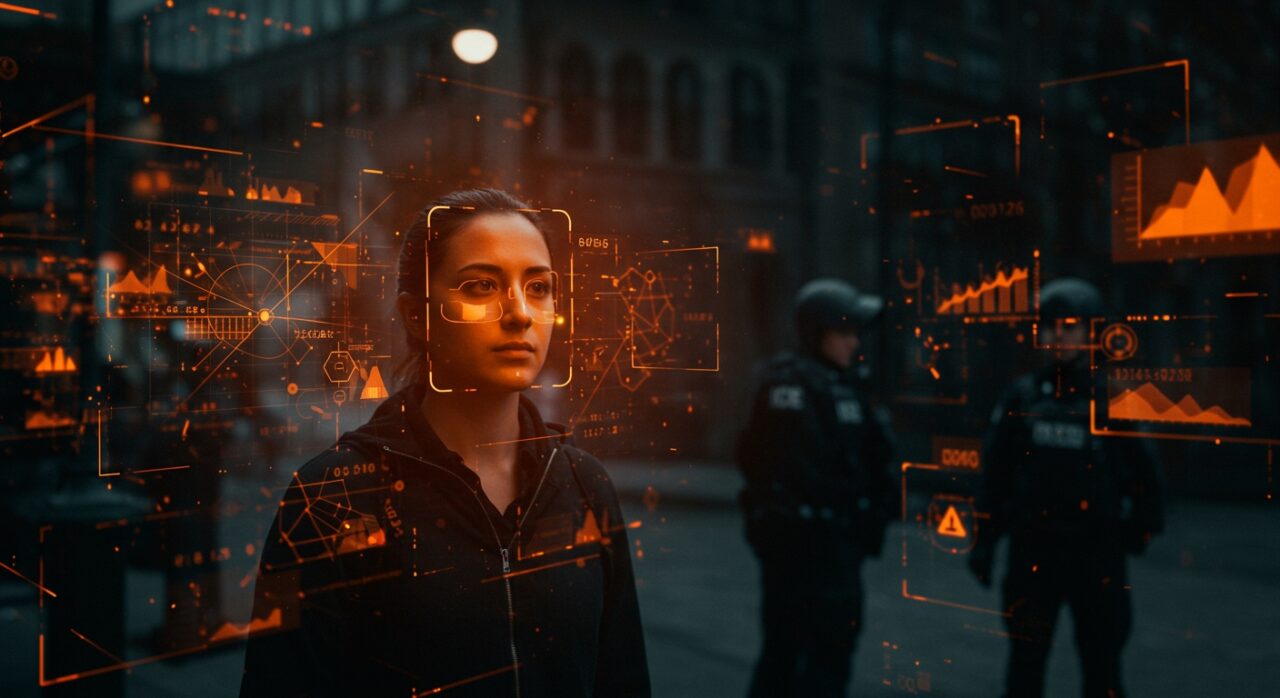 Reconocimiento facial en la calle usado por ICE y CBP para verificar ciudadanía, destacando vigilancia biométrica y debates legales.