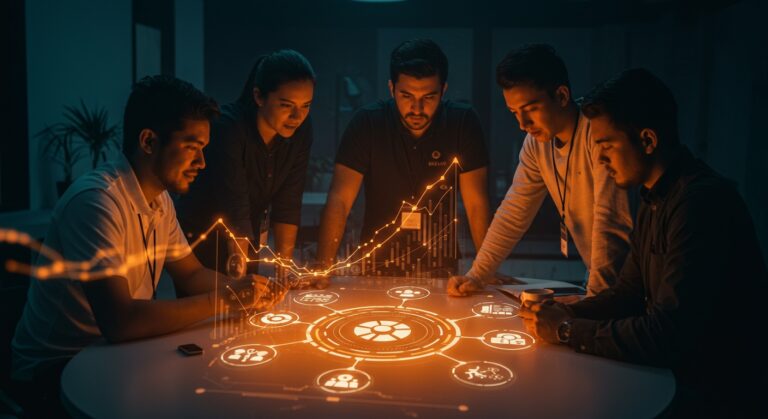 Startups mexicanas colaborando en soluciones sostenibles con apoyo de Impact Waves y BID Lab, resaltando innovación y aceleración en el ecosistema emprendedor.