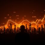 Fundador analizando gráficos económicos y desigualdad en un entorno digital que refleja estrategias ante inflación y mercado financiero.