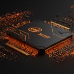 GPU Intel Xe3P con 160GB VRAM optimizada para inferencia IA en entorno tecnológico empresarial.