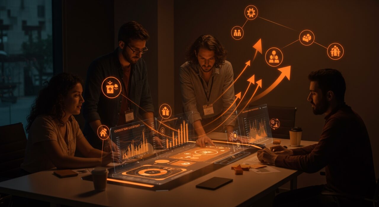 Emprendedores colaborando en entorno innovador en La Rioja impulsando el ecosistema startup y talento emprendedor.