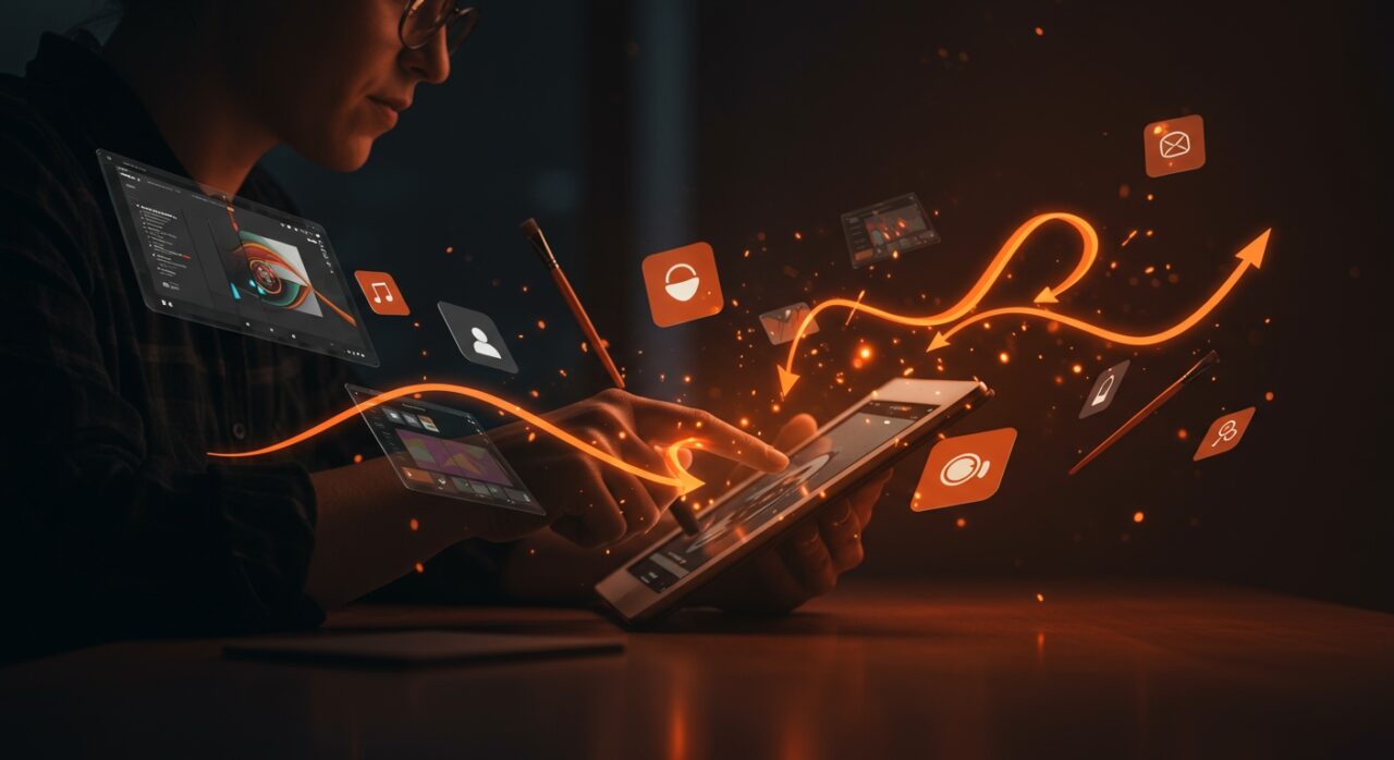 Apps iPad creatividad para founders mostrando herramientas digitales innovadoras en un entorno creativo.