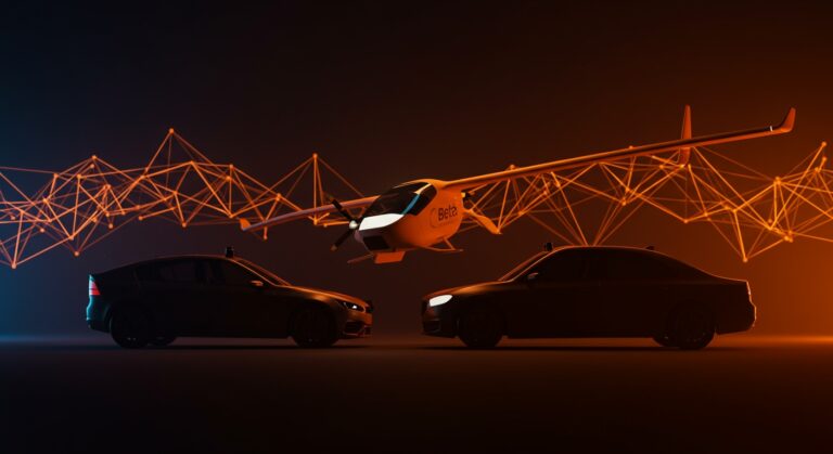 Vehículos autónomos y aeronaves eléctricas simbolizando tendencias en adquisiciones estratégicas del sector movilidad e innovación tecnológica.