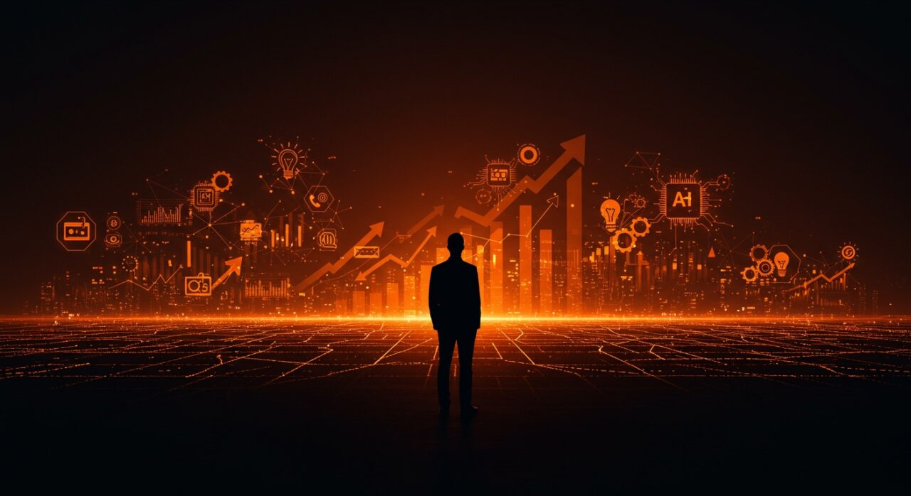 Sam Altman liderando el ecosistema OpenAI 2025 con infraestructura tecnológica avanzada y crecimiento de startups de IA.