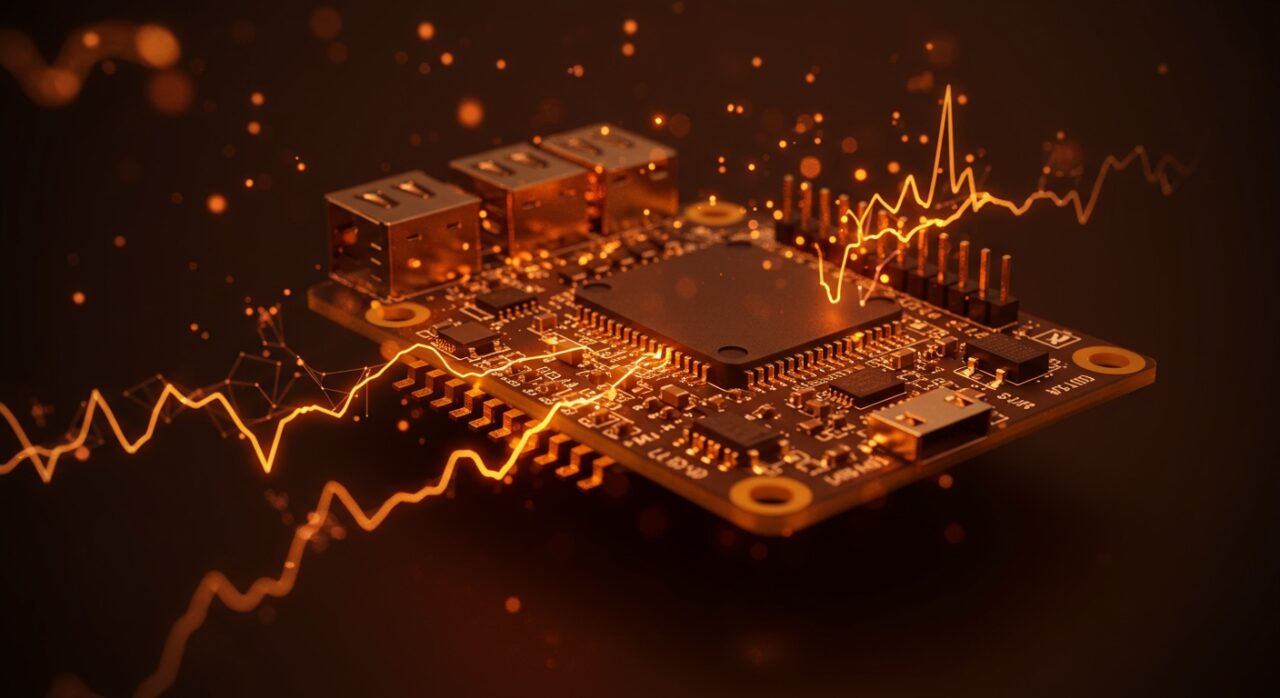 Raspberry Pi Pico transmitiendo Ethernet a 100 Mbit/s mediante bit-banging, destacando innovación en microcontroladores y automatización IoT.