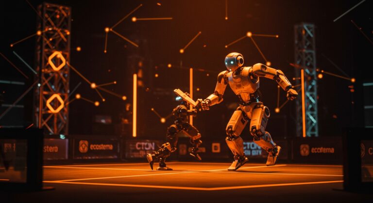 Competencia de robots bípedos Robo ONE Latinoamérica en Santiago impulsando innovación robótica y startups tecnológicas.