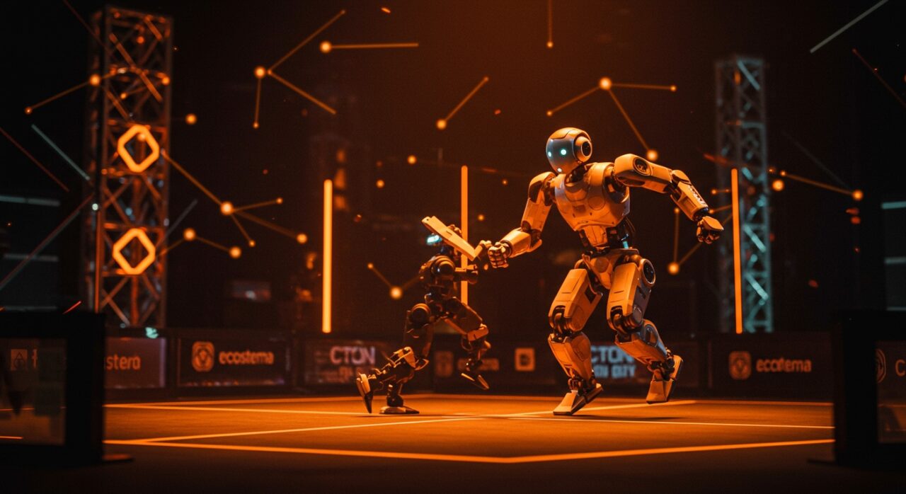 Competencia de robots bípedos Robo ONE Latinoamérica en Santiago impulsando innovación robótica y startups tecnológicas.