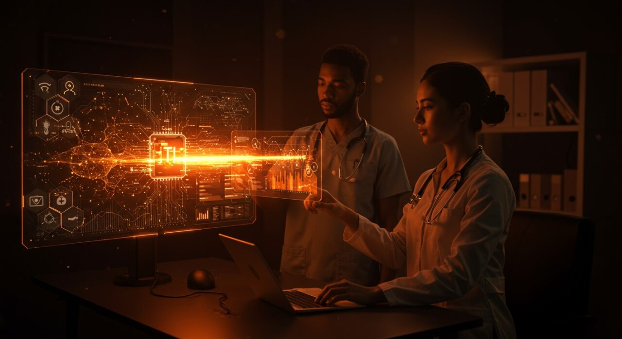 Innovadora automatización médica con IA avanzada en Sage Care mejorando la gestión y experiencia en salud digital.