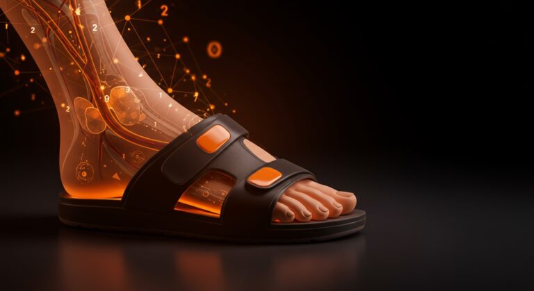 Sandalia inteligente SensorixFoot para prevención del pie diabético con tecnología wearable y monitoreo en tiempo real.