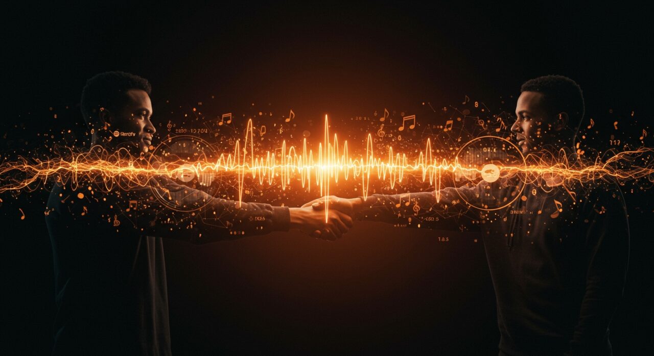Colaboración entre Spotify y discográficas para desarrollar herramientas de IA responsable que protejan derechos y compensación justa a artistas en la industria musical.