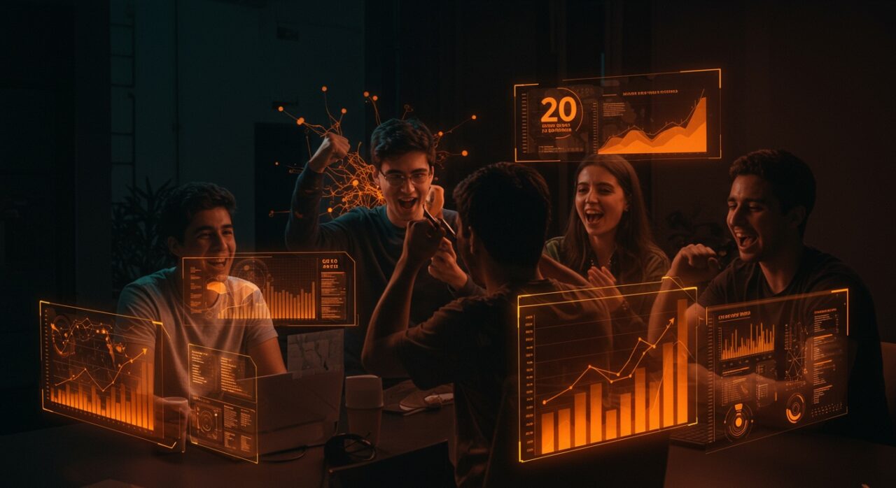 Startup argentina Ethix entre las 20 más innovadoras destacada con metáforas visuales de innovación, fintech e inteligencia artificial en el ecosistema tech.