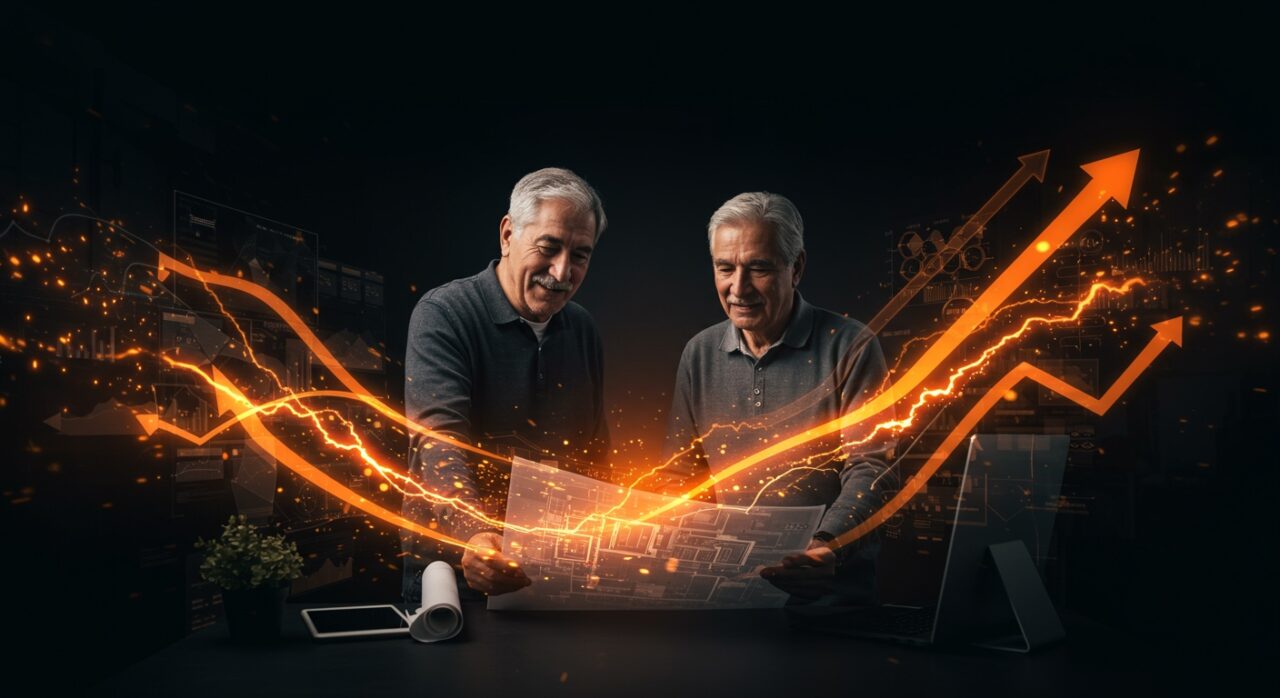 Equipo familiar chileno colaborando en proyectos multimillonarios de emprendimiento e inversiones exitosas en startups.