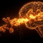 Visualización futurista de nanopartículas eliminando placas de Alzheimer, mostrando innovación en nanobiotecnología y oportunidades para startups en salud.