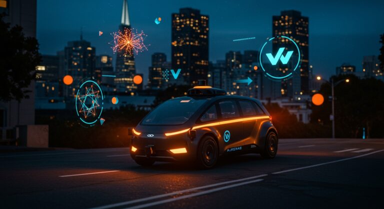 Robotaxi premium de Uber en San Francisco mostrando avances en movilidad autónoma y competencia con Waymo.
