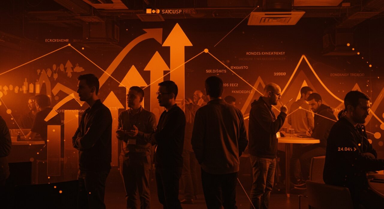 Networking y colaboración en TechCrunch Disrupt 2025, evento para founders e inversores del ecosistema startups.