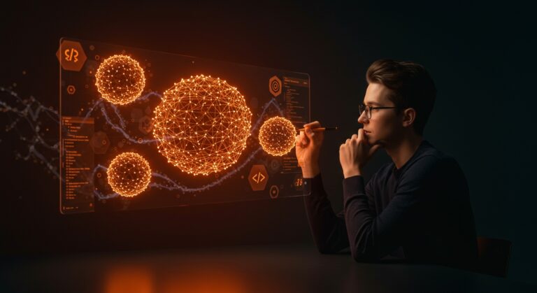 Visualización de vacas esféricas en programación representando la simplificación en desarrollo de software para startups tecnológicas.