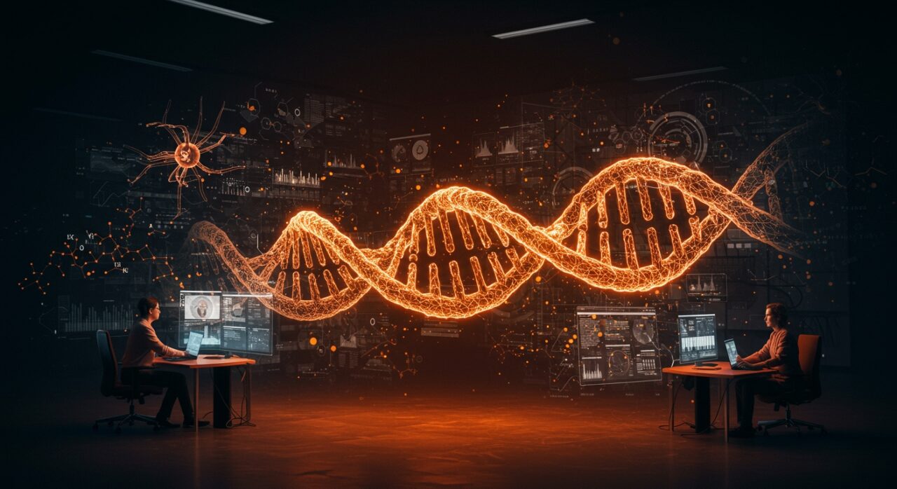 Equipo de ingenieros trabajando remotamente en innovación biotech con inteligencia artificial y descubrimiento de fármacos en Verge Genomics.