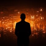 Vinod Khosla y la innovación tecnológica en EE. UU. con metáforas visuales de inversión pública, inteligencia artificial y ecosistema startup.