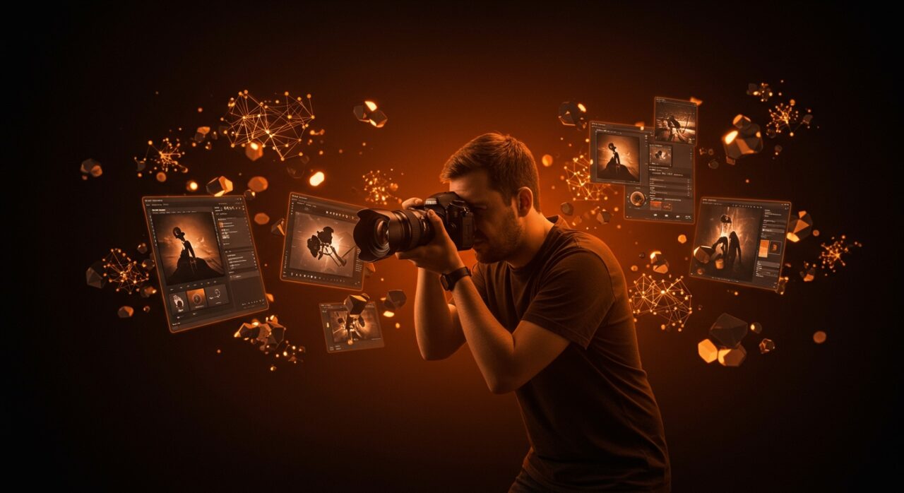 Edición fotográfica profesional con inteligencia artificial y soporte RAW en VSCO AI Lab, destacando automatización y edición no destructiva.