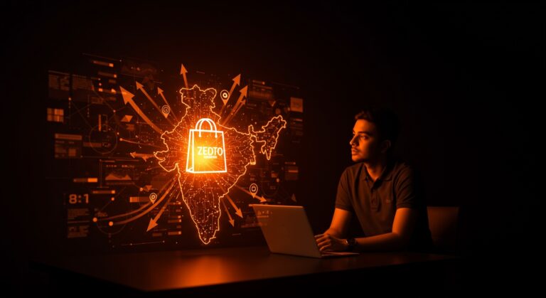 Fundraising startup Zepto en quick commerce India con inversión de 450 millones y valoración de 7 mil millones.